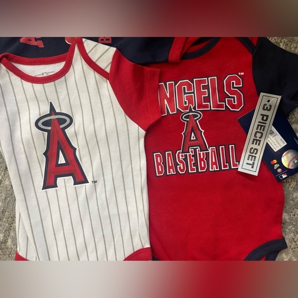 Angels Baseball Bodysuits / Onesies (3-pack) new with tags licensed merchandise - Picture 1 of 7